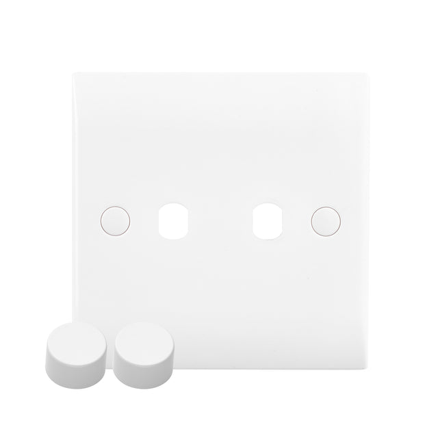 2G Dimmer Plate With Dimmer Caps