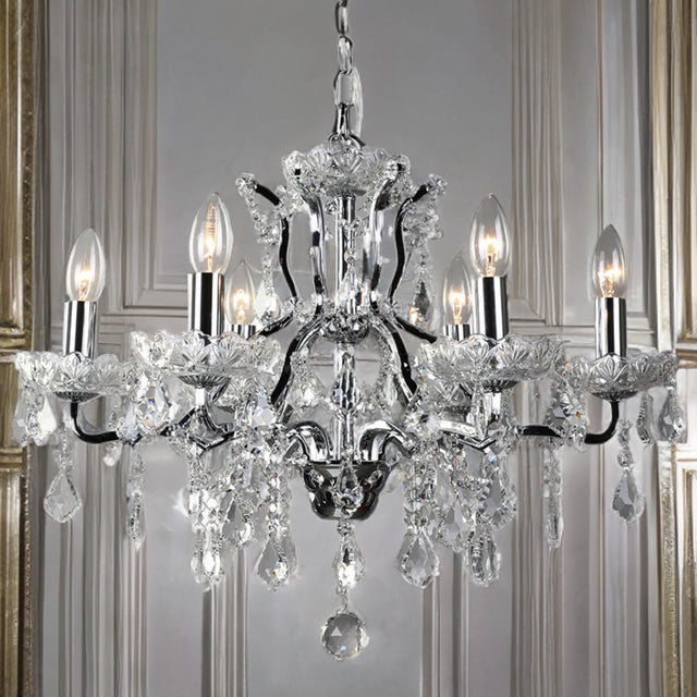 Polished Chrome Toledo Crystal Chandelier