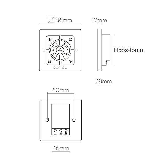 Wall control with electric power Ceiling fan