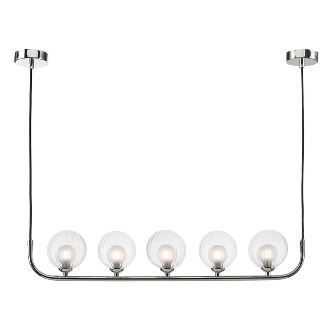 Cradle 5 Light Bar Pendant Polished Chrome & Clear/Opal  Glass