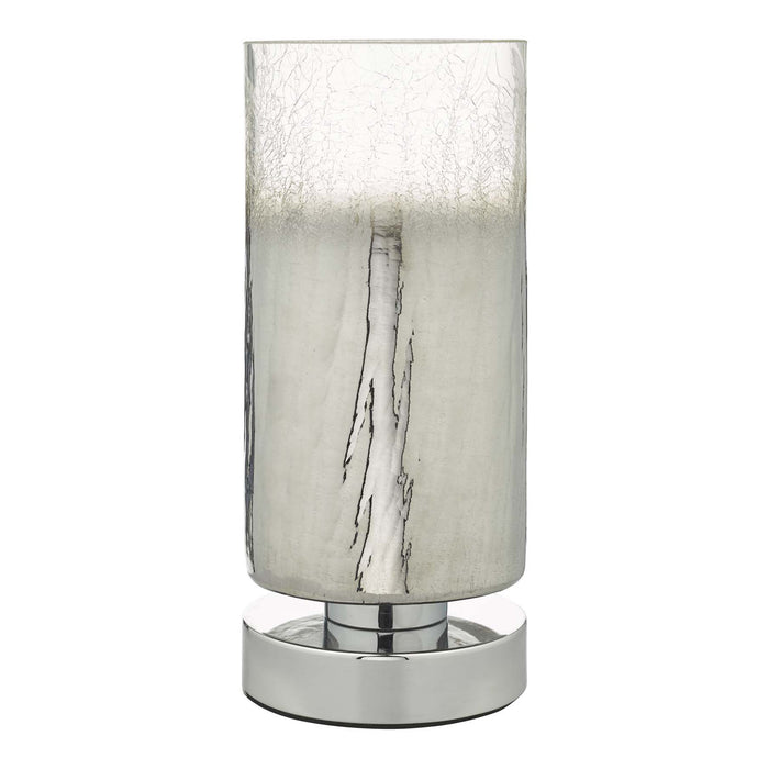 Deena Touch Table Lamp Polished Chrome Crackle Glass