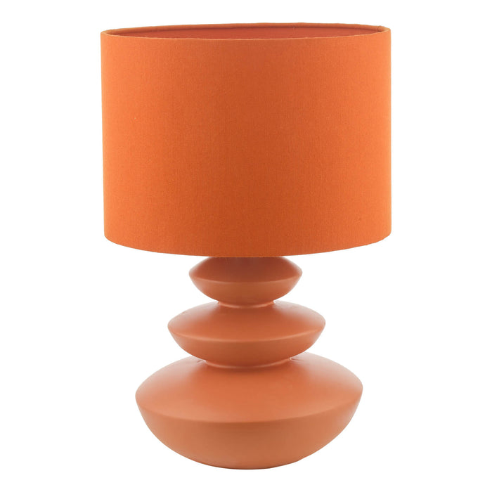 Discus Ceramic Table Lamp Orange With Shade