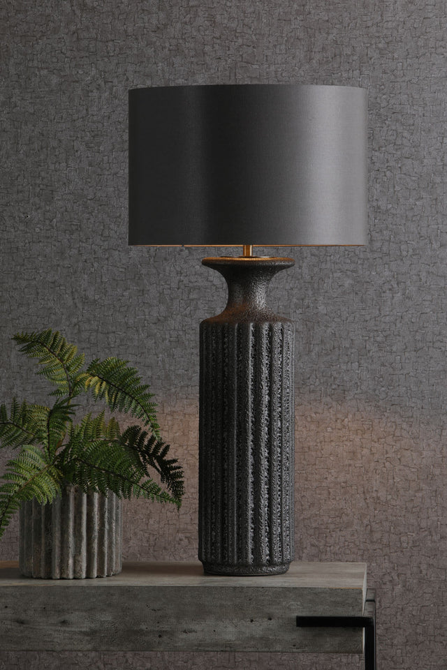 Dugan Table Lamp Black Volcanic Glaze Base Only