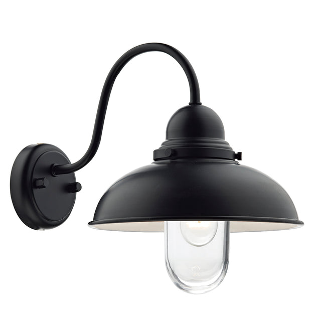 Dynamo Outdoor Wall Light Matt Black Glass IP44