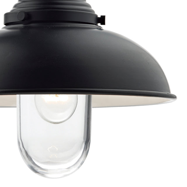 Dynamo Outdoor Wall Light Matt Black Glass IP44