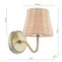 Joules Elcot Rechargeable Wall Light Natural Rattan
