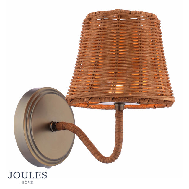 Joules Elcot Rechargeable Wall Light Dark Rattan