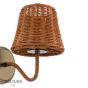 Joules Elcot Rechargeable Wall Light Dark Rattan