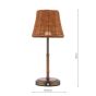 Joules Elcot Rechargeable Table Light Dark Rattan
