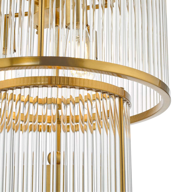 Eleanor 15 Light Chandelier Natural Brass Glass