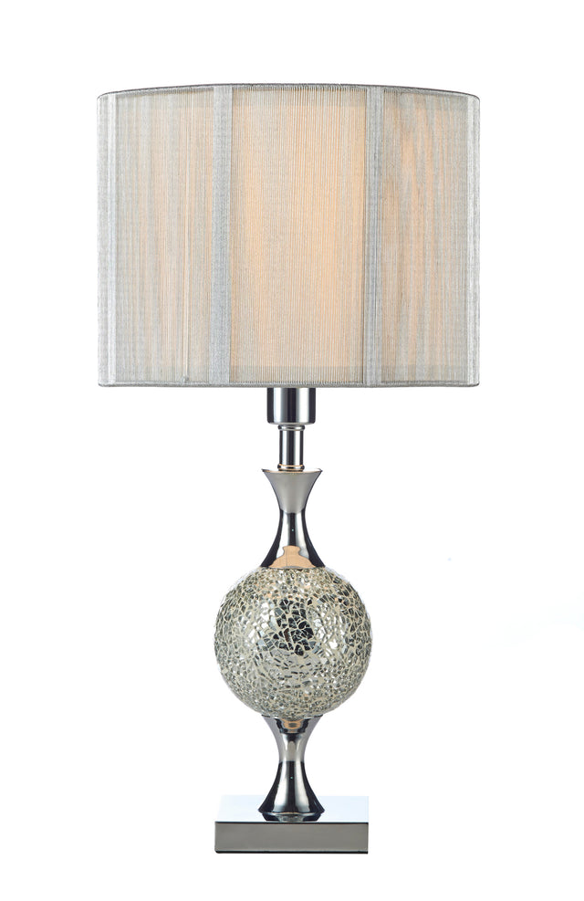 Elsa Table Lamp Polished Chrome Silver Mosaic With Shade