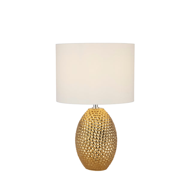 Nadine Table Lamp - Gold Ceramic & Cream Fabric Shade