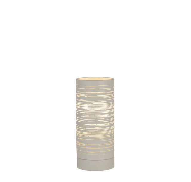 Savvy Table Lamp - Scratched White Metal