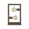 Oblong 2Lt Table Lamp - Rustic Brown Metal