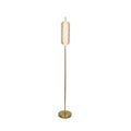 Capsule LED Floor Lamp, Satin Brass Metal and Acrylic Shade