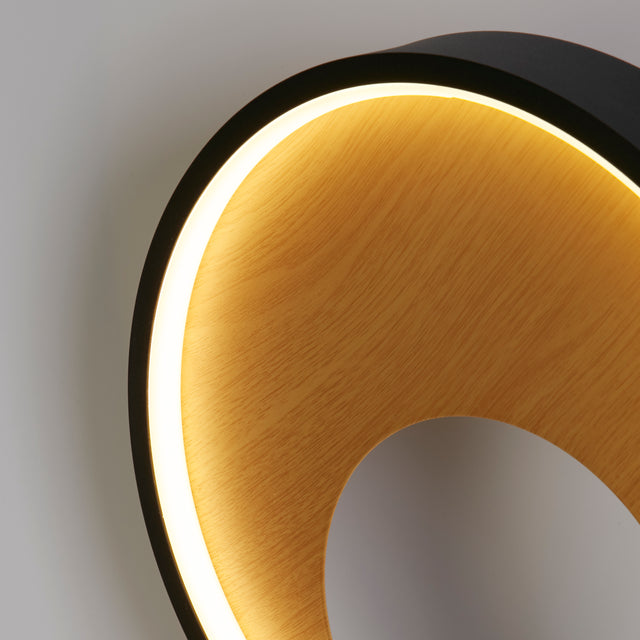 Curio Table Lamp - Black Metal & Wood