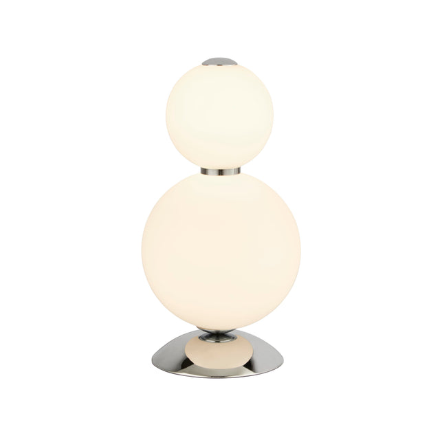 Snowball Table Lamp - Chrome Metal & Opal Glass