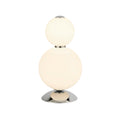 Snowball  Table Lamp  - Chrome Metal & Opal Glass