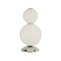 Snowball  Table Lamp  - Chrome Metal & Opal Glass
