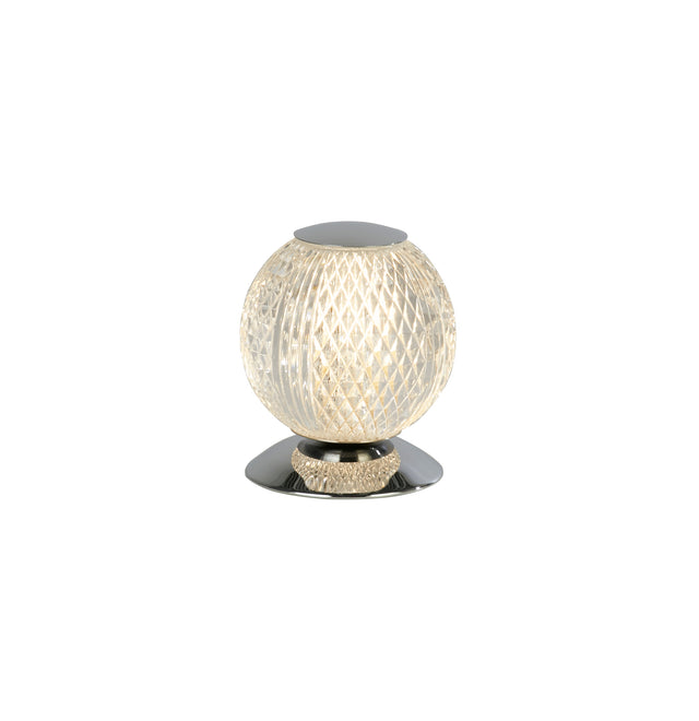 Allure Table Lamp, Chrome Metal & Clear Acrylic