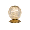 Allure Table Lamp, Satin Brass Metal & Clear Acrylic