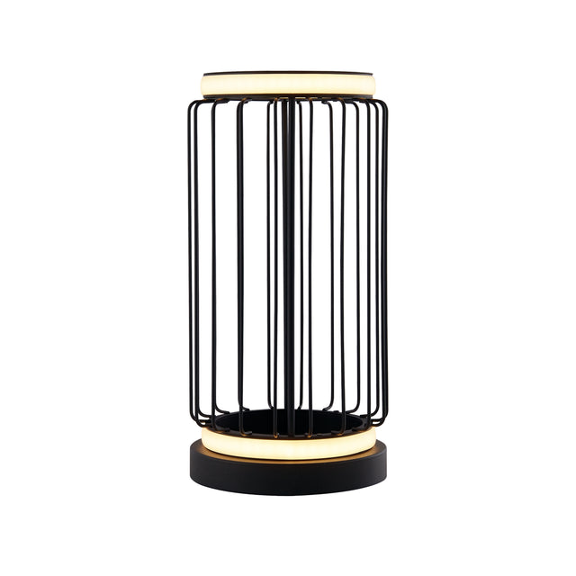 Circolo Cage Table Lamp - Black Metal & White Silicon