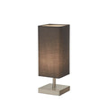 Valley Table Lamp - Satin Silver Metal & Dark Grey Fabric