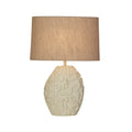 Adelaide 1Lt Table Lamp, Cream Resin with Oatmeal Linen Shad