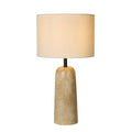 Agra Table Lamp -  Travertine effect & Fabric Shade