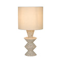 Malacca Table Lamp - Stoneware & White Fabric Shade