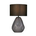 Devon 1Lt Table Lamp, Black  Punched Glass with Black Linen