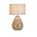 Devon 1Lt Table Lamp, Champagne Punched Glass with Off White