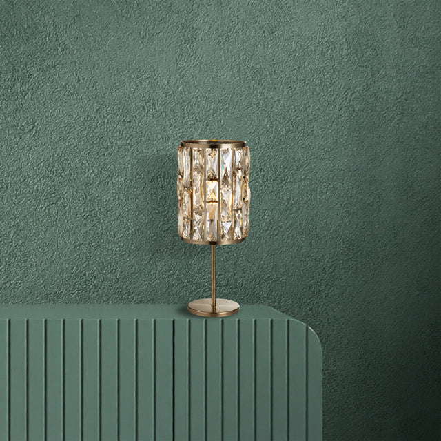 Bijou Table Lamp - Antique Brass Metal & Champagne Glass
