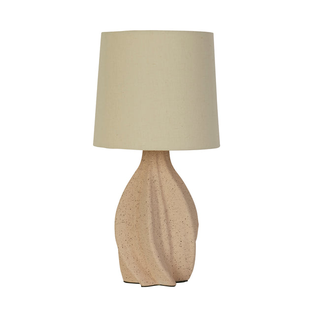 Twist 1Lt Table Lamp, Ceramic with Linen Shade