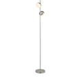 Tully Floor Lamp - Satin Silver Metal & Frosted Shade