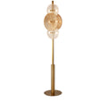 Wagon Wheel 6Lt Floor Lamp- Bronze Metal, Clear, Amber Glass