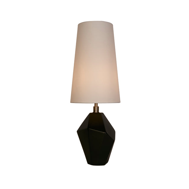 Apex 1Lt Table Lamp, Antique Brass Metal Black Resin, White