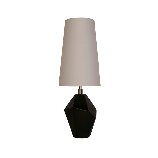 Apex 1Lt Table Lamp, Antique Brass Metal Black Resin, White