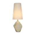 Apex 1Lt Table Lamp, Satin Brass Metal White Resin, White Sh