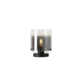 Sweden 1Lt Table Lamp, Matt Black Metal with Smoked Ombre Gl