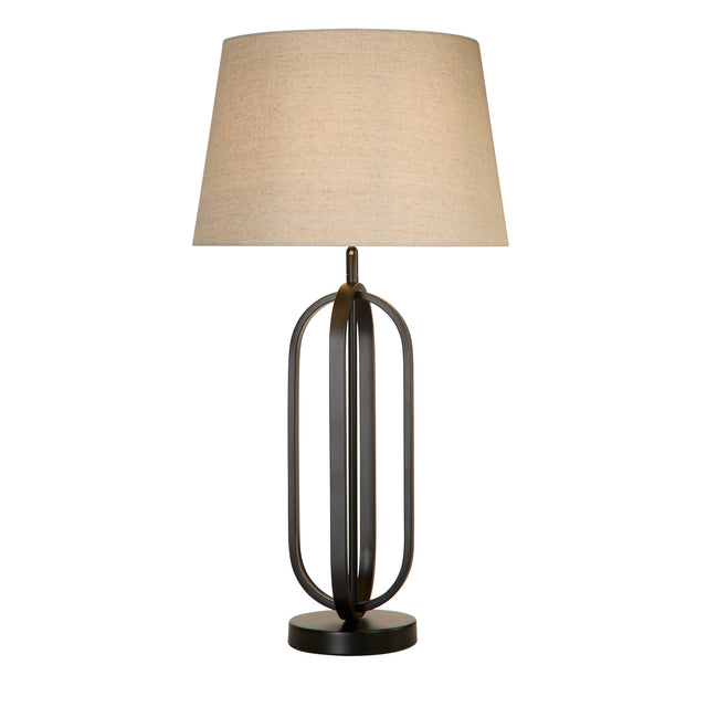 Chic Table Lamp - Black Metal with Natural Shade