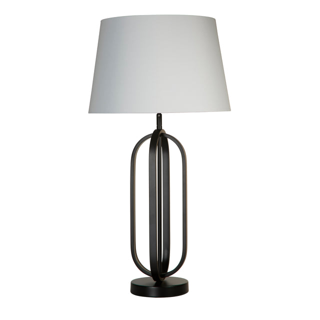 Chic Table Lamp - Black Metal with White Shade