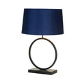 Elegant Table Lamp - Matt Black Metal With Navy Shade