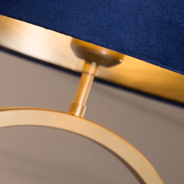 Elegant Table Lamp - Bronze Metal With Navy Shade