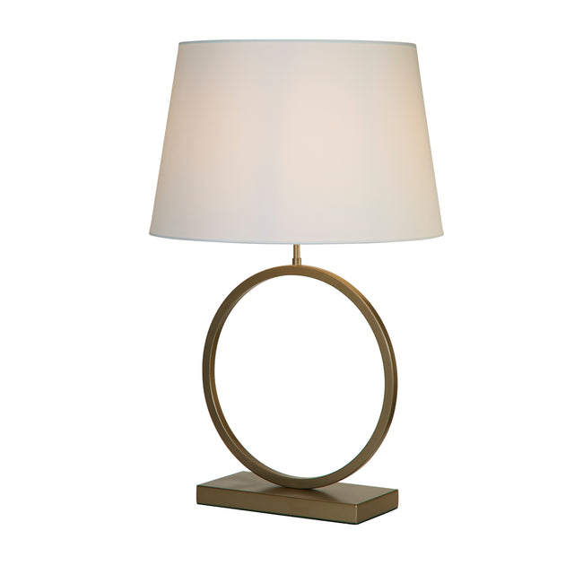 Elegant Table Lamp - Bronze Metal With White Shade