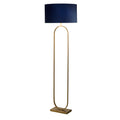 Modish Floor Lamp Bronze Metal with Navy Shade