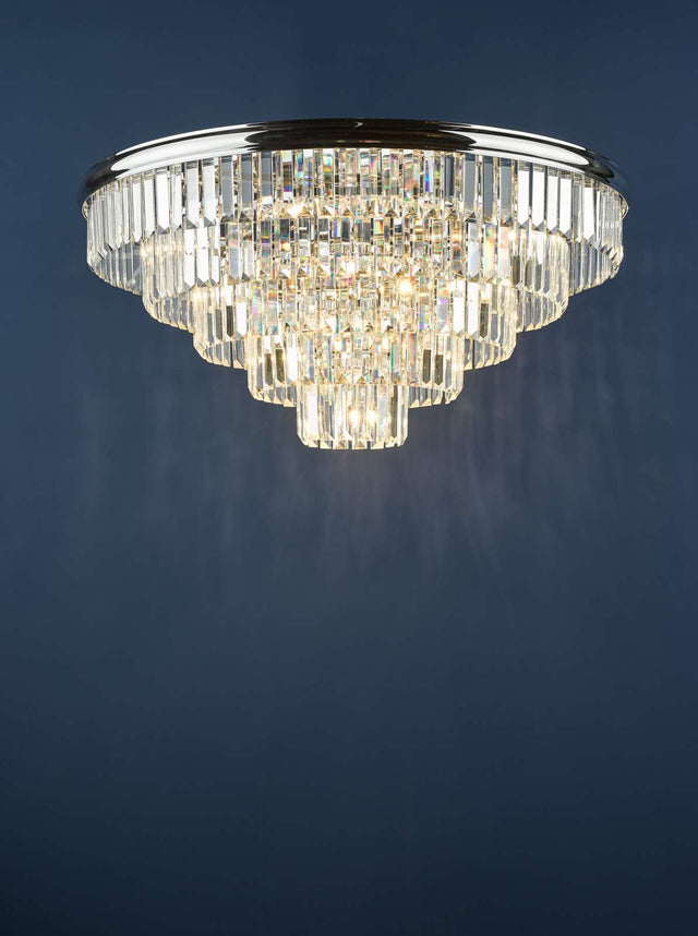 Eulalia 12 Light Flush Polished Chrome Crystal