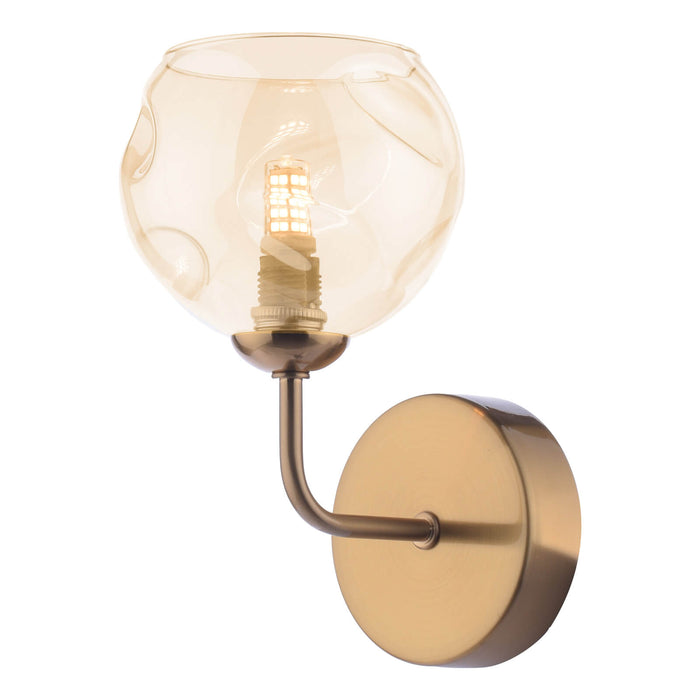 Feya Wall Light Antique Bronze & Champagne Dimpled Glass