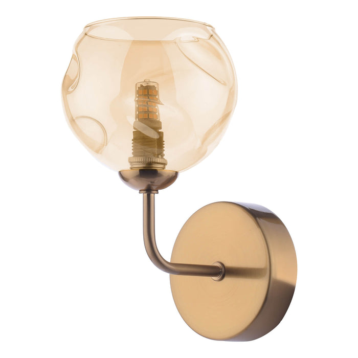Feya Wall Light Antique Bronze & Champagne Dimpled Glass