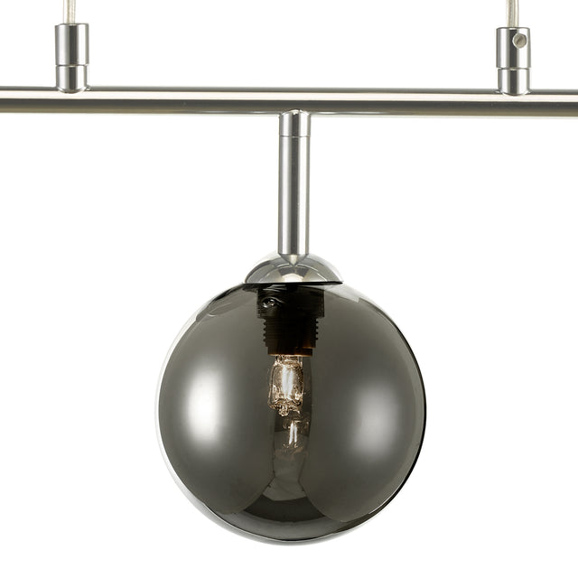 Feya 3 Light Bar Pendant Polished Chrome Smoked Glass